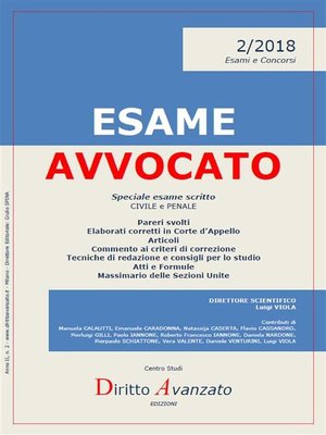 cover image of ESAME AVVOCATO 2/2018. Speciale esame scritto